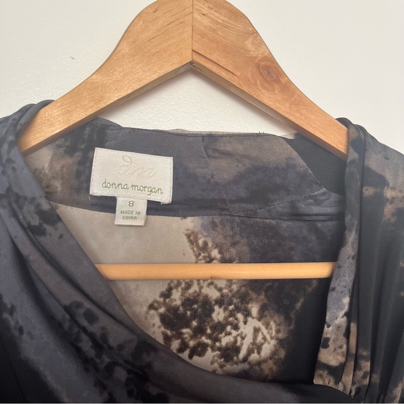 DONNA MORGAN | Asymmetrical Splash Print Midi Dress Sz 8 US - Picture 3 of 6